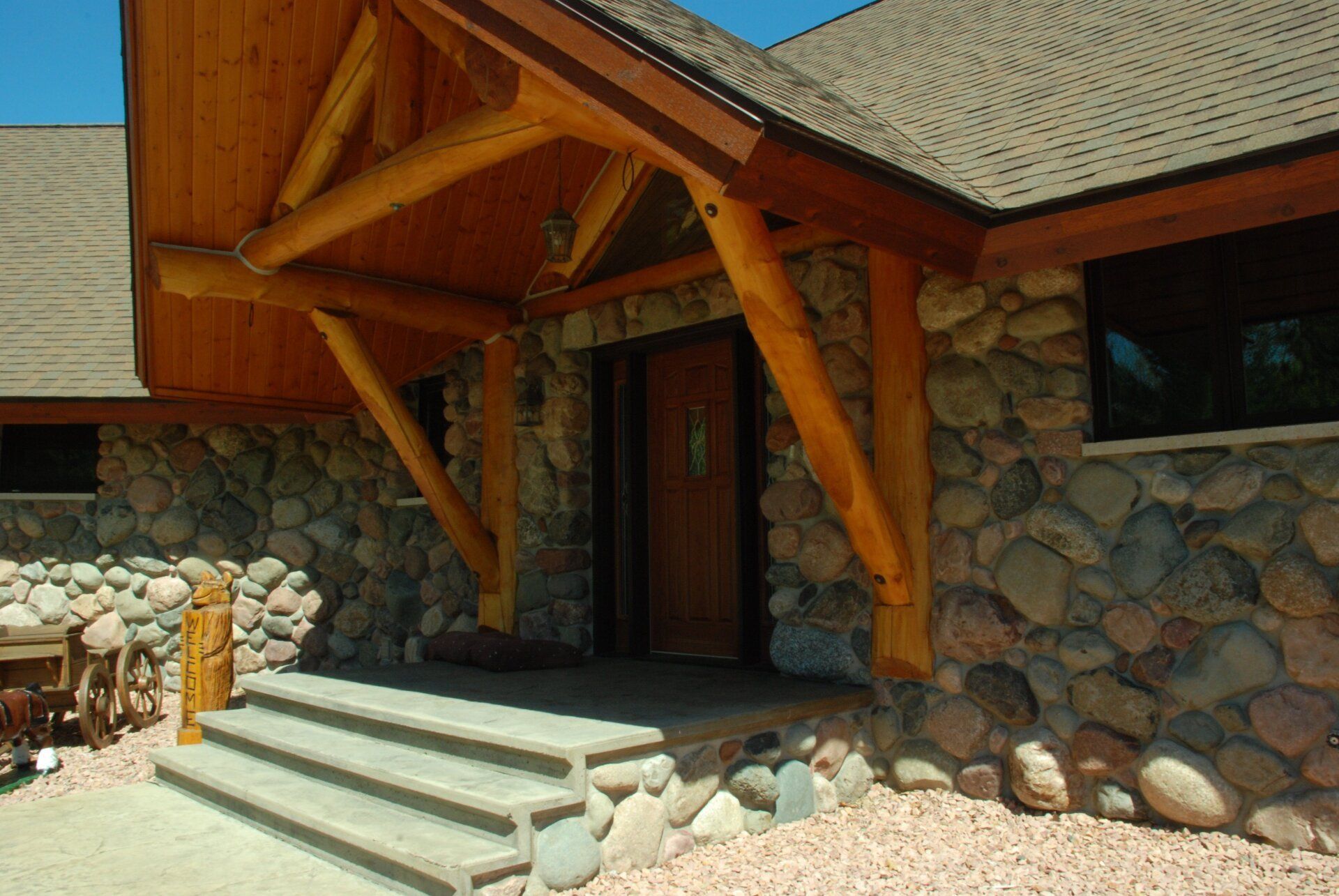 Stone work at the entrance