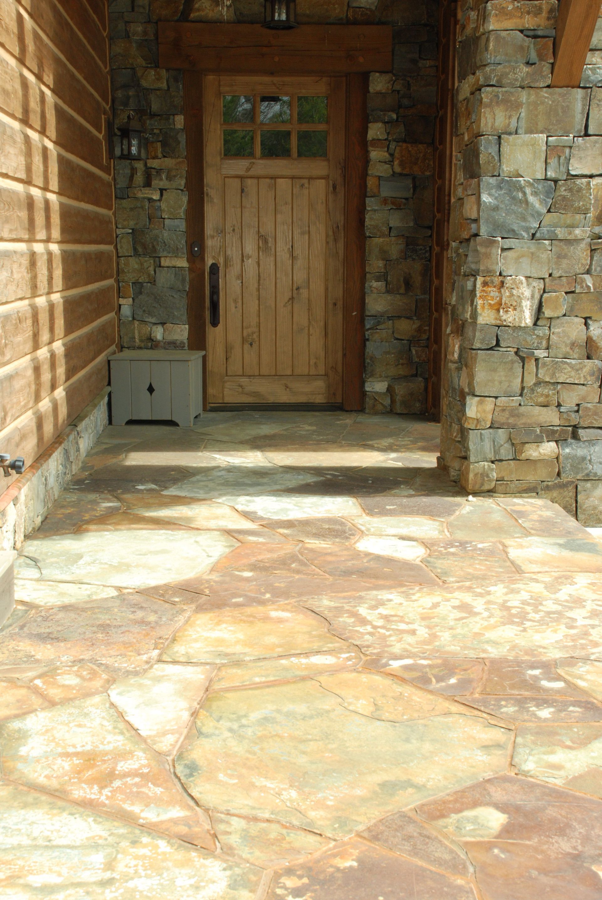 Flagstone at the house entrance