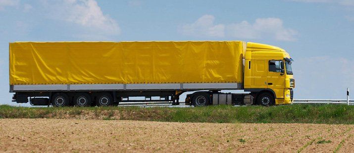 Yellow truck tarp