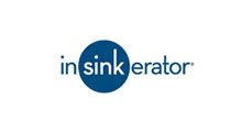 InSinkErator logo in blue and black text with a blue circle background behind “sink”