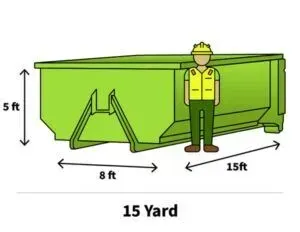 15-yard green dumpster.
