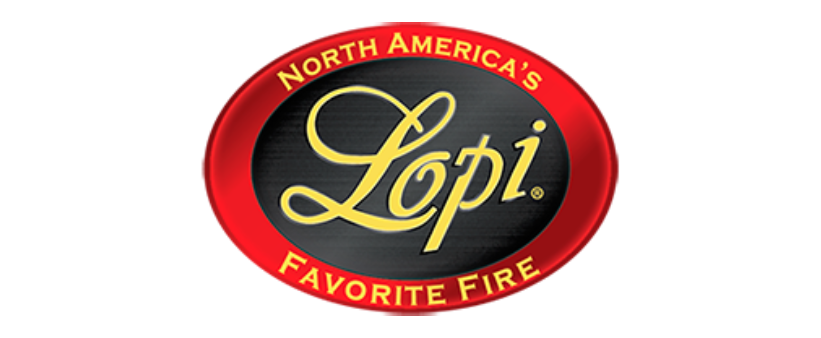 Lepti logo in a red oval with gold script and the words “North America’s Favorite Fire”