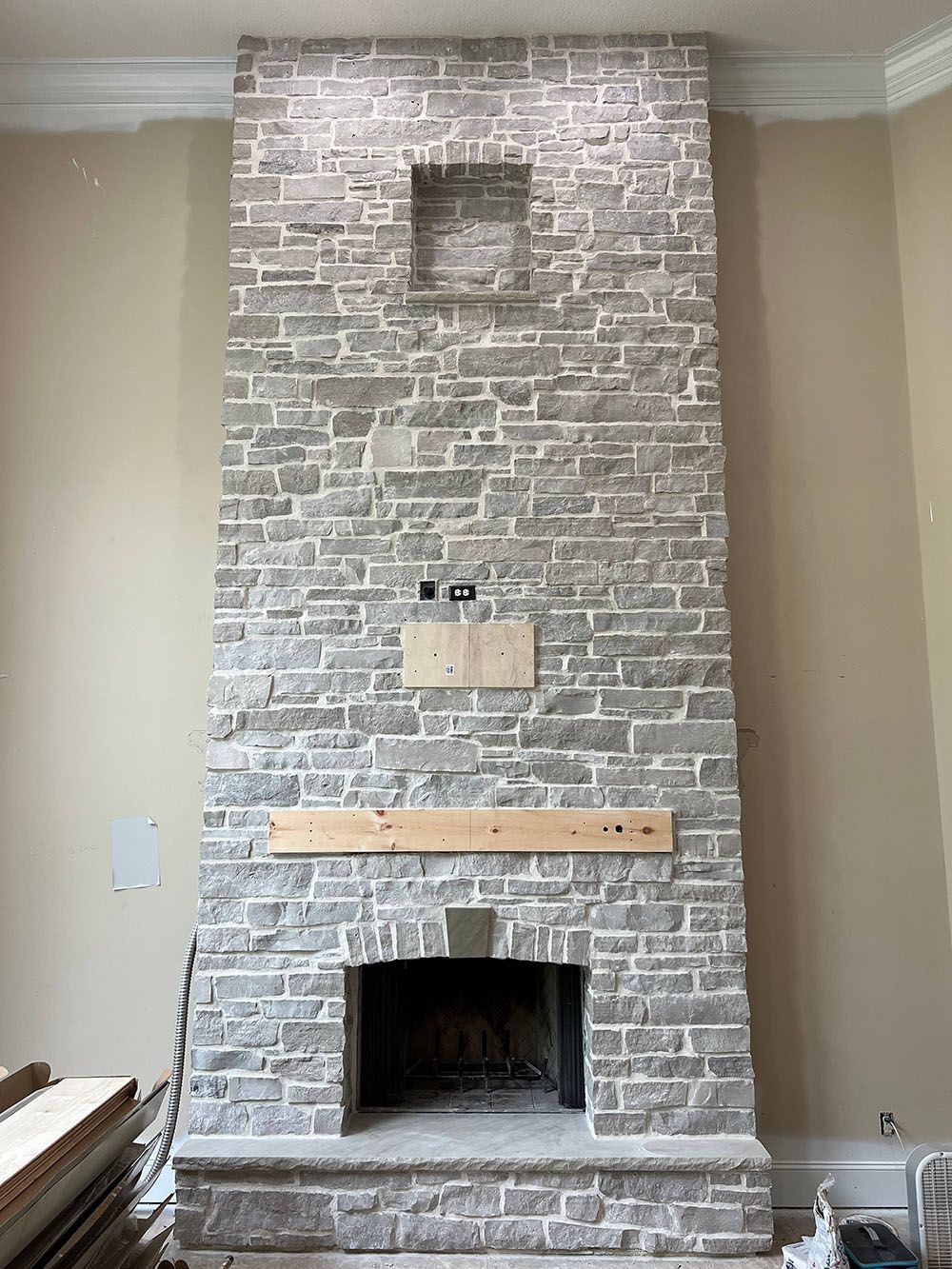 large fireplace masonry