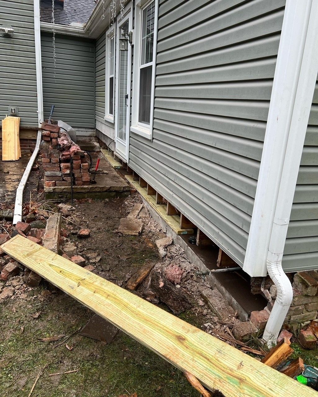 Basement reconstruction in progress