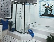 Black framed shower door