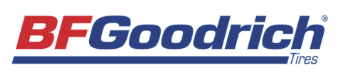 BFGoodrich Tires logo in red and blue.