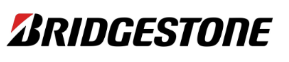 Bridgestone logo: Black text with a red and black swoosh.