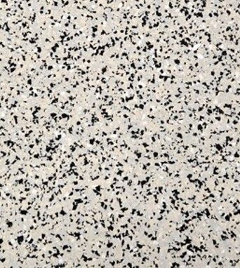 A close up of a black and white marble floor.