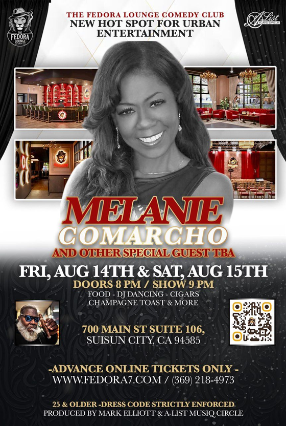 Get Tickets! August 14th &15th Melanie Comarcho and special musical guest.