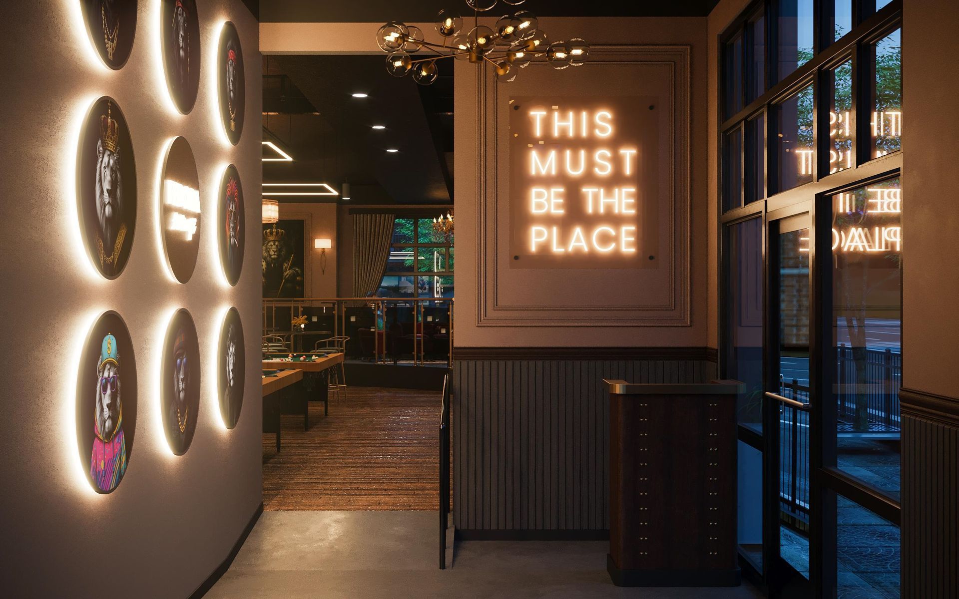 Restaurant interior with 