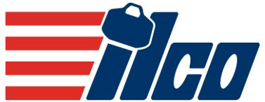 Logo with a blue suitcase, red and blue stripes, and the word 