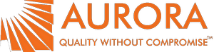Orange Aurora logo with a sunburst design and tagline: Quality Without Compromise™.