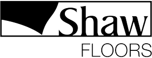 Shaw Floors logo with black and white design.