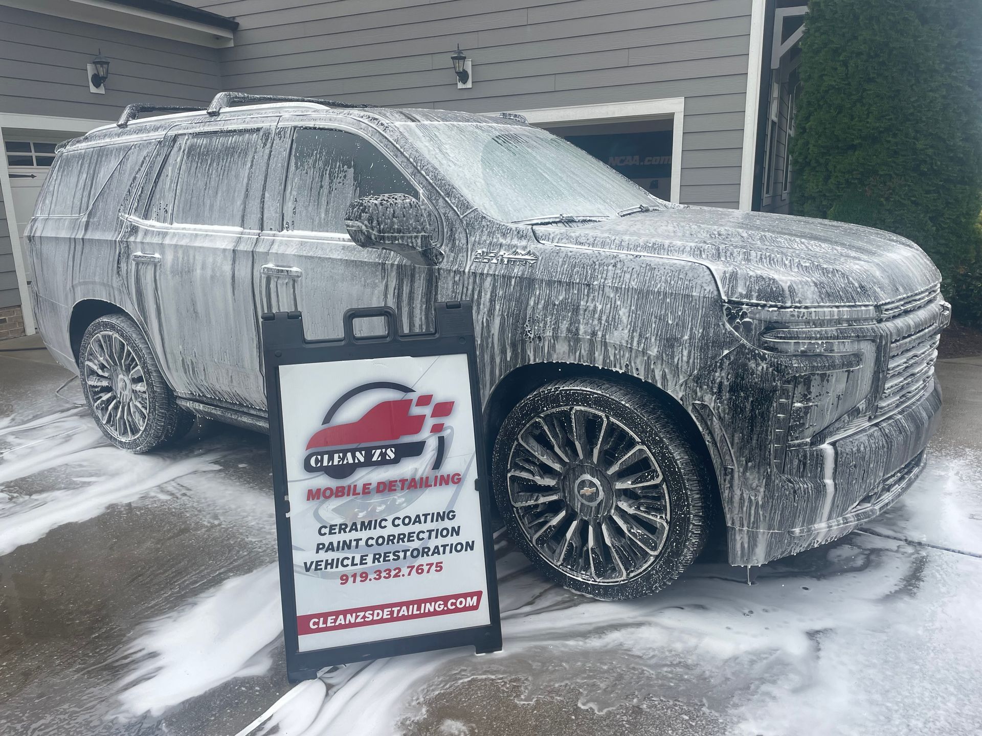 foam cannon, soapy wheels