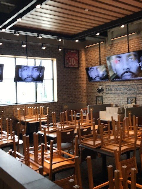 A restaurant with a sign that says 30 on it