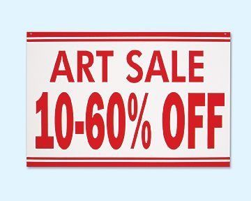 Art sale sign: 