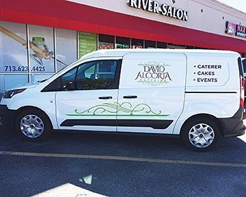 White catering van with 