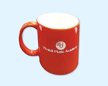 Red coffee mug with 