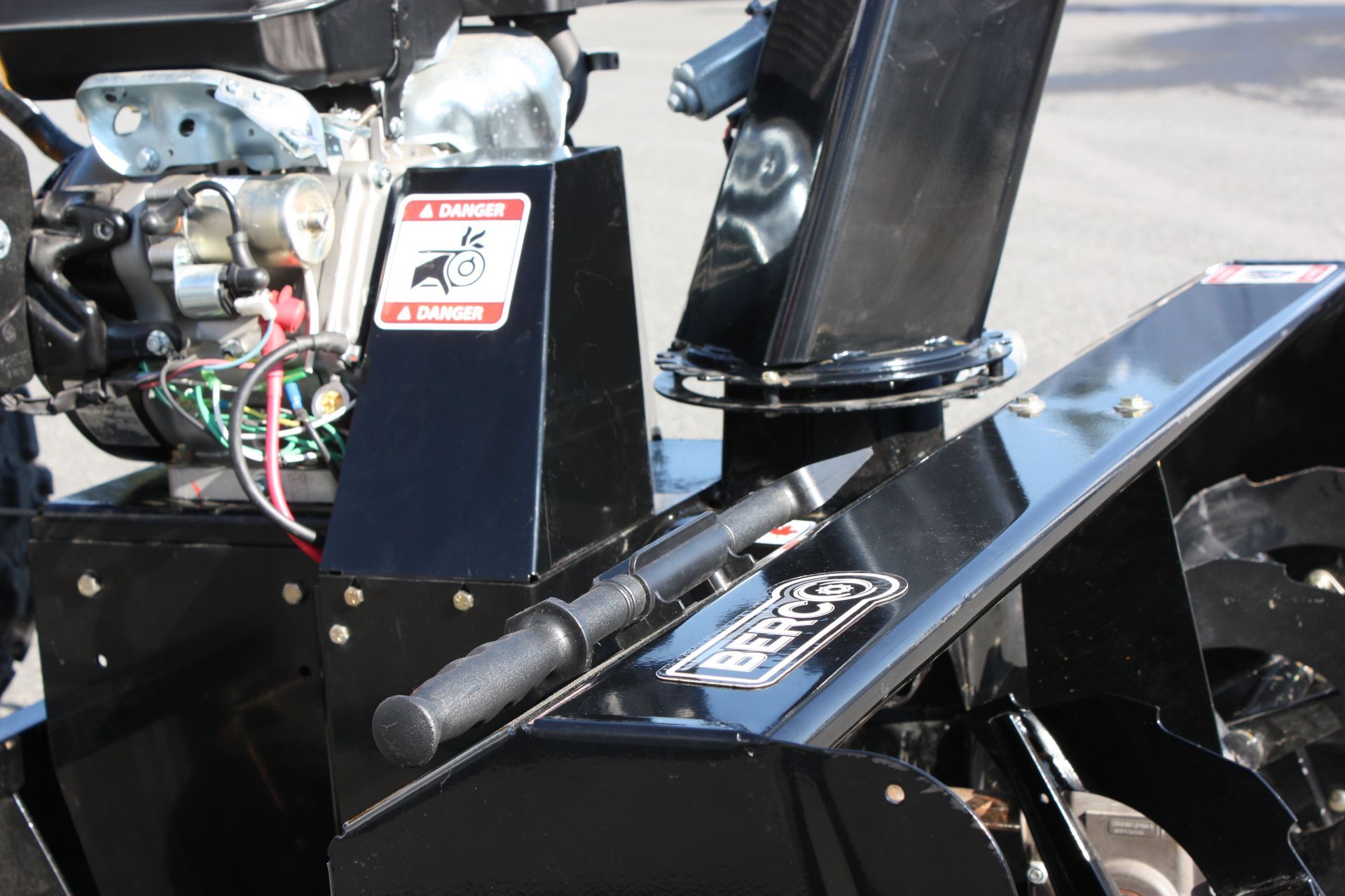 A black snow blower 48