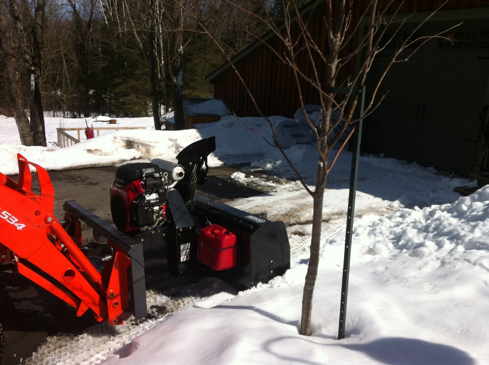 A snow blower 54