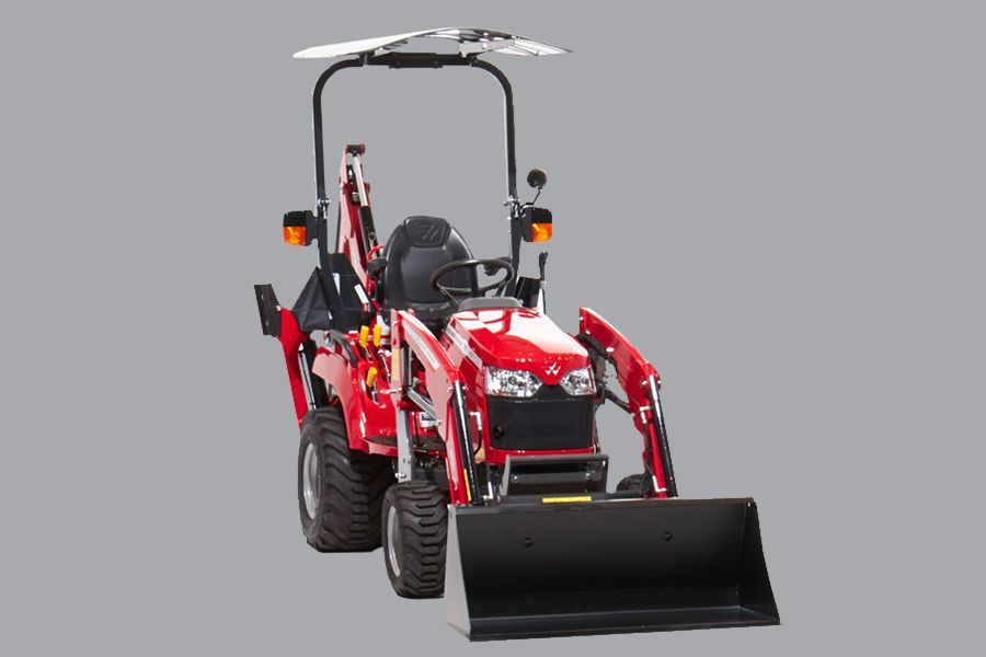 Tractor with backhoe