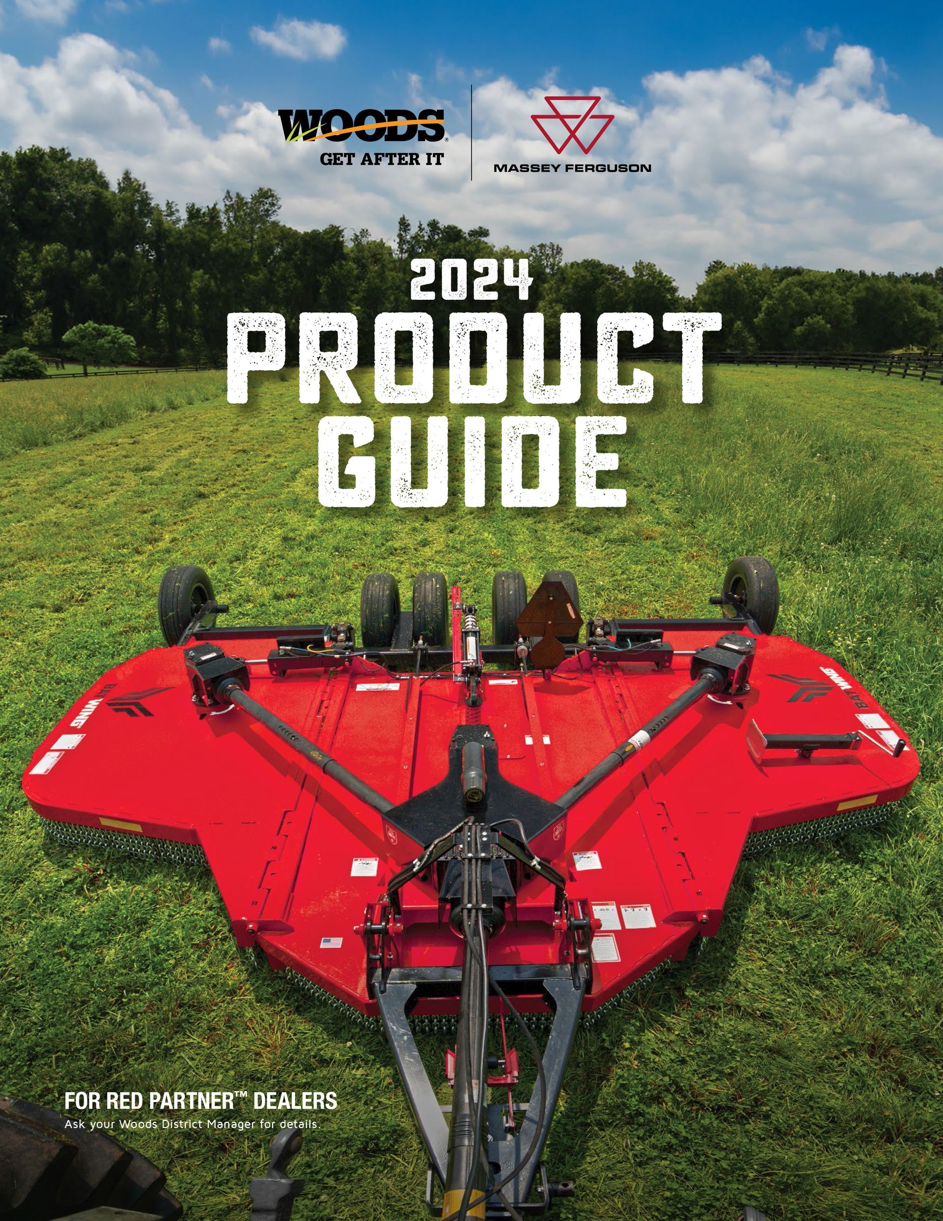 A Product Guide for 2024 shows a red tractor in a field