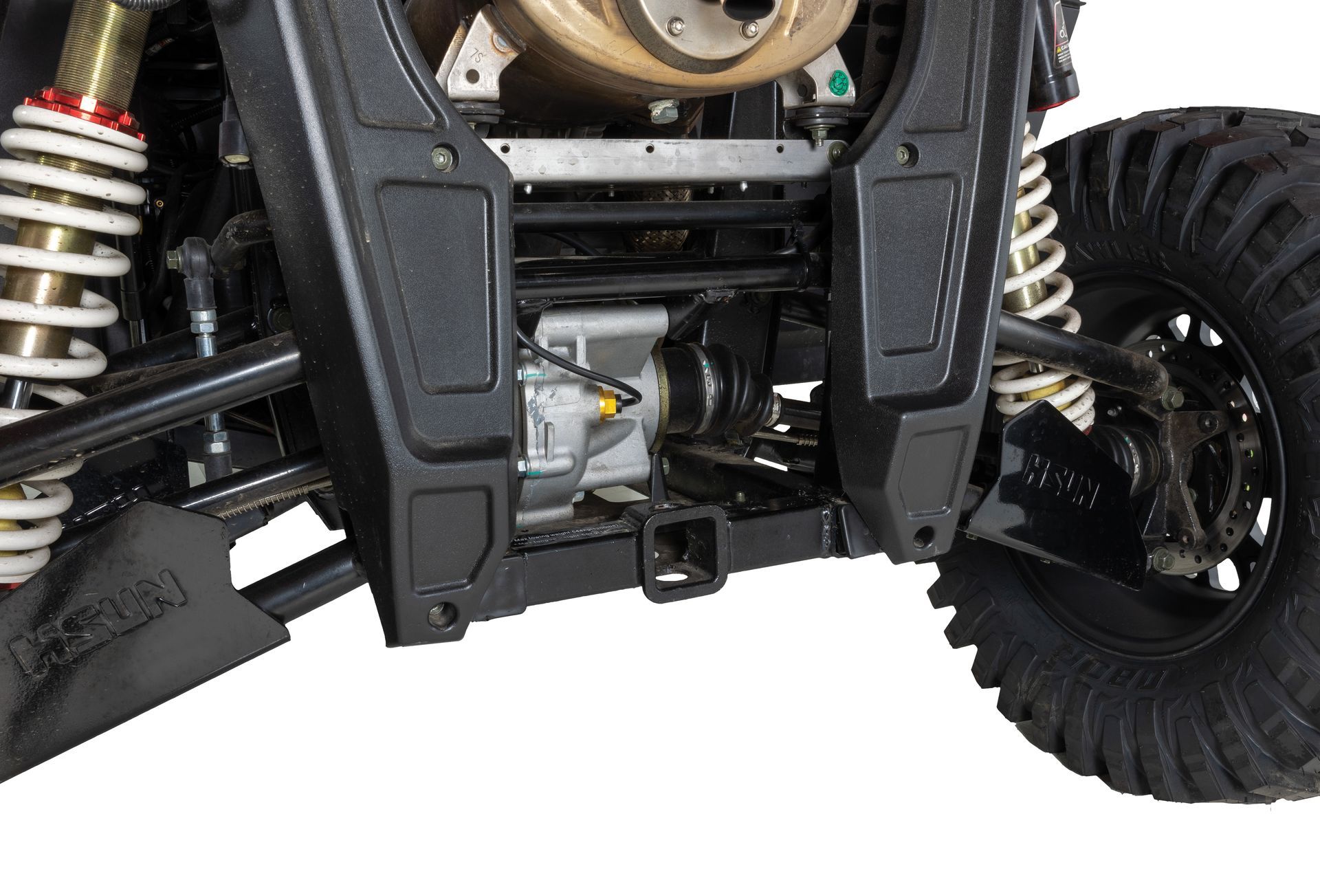 A close up of the rear end of a polaris rzr 1000