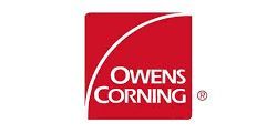 Owens Corning logo: Red square with a white arch. Text: Owens Corning, in white.