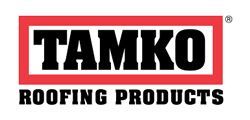TAMKO Roofing Products logo with black text inside a red rectangle.