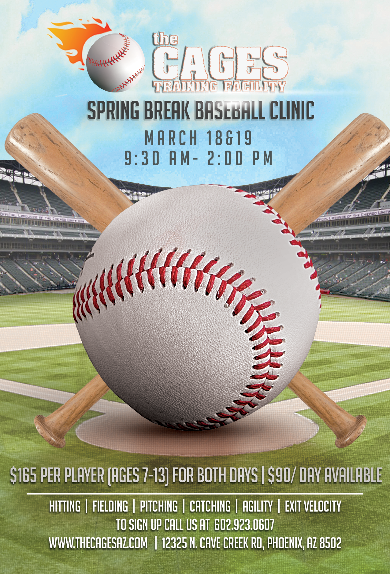 Spring break baseball clinic on March 18-19.