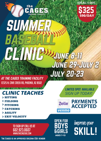 Spring break baseball clinic on March 18-19.