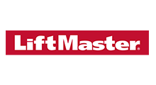 LiftMaster logo: white text on red rectangle,