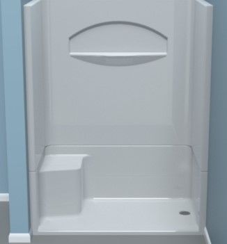4-piece shower with seat 60x34
