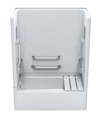 ADA 4-piece 60x34 tub shower unit with seat