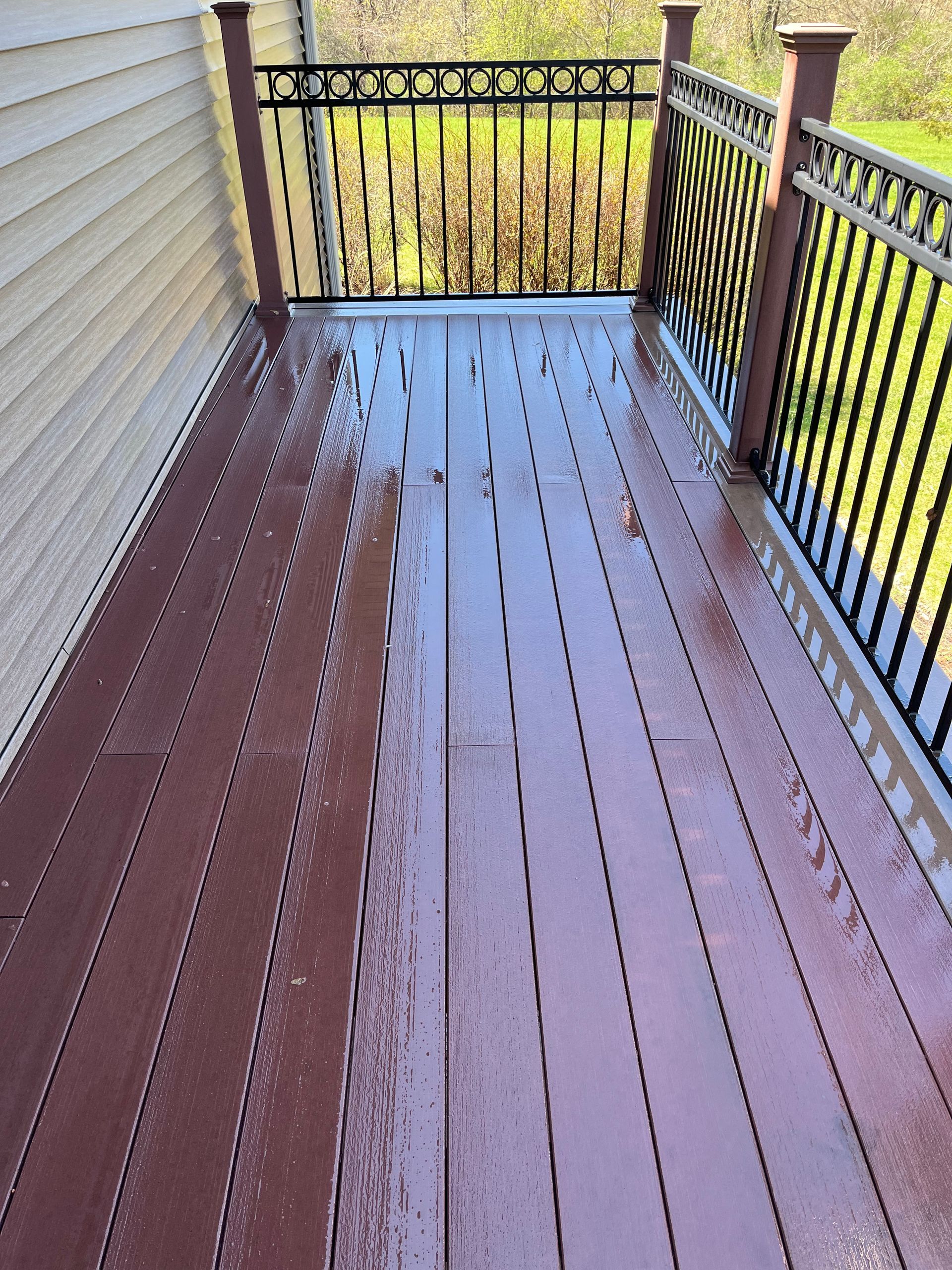 wooden deck power wash - after