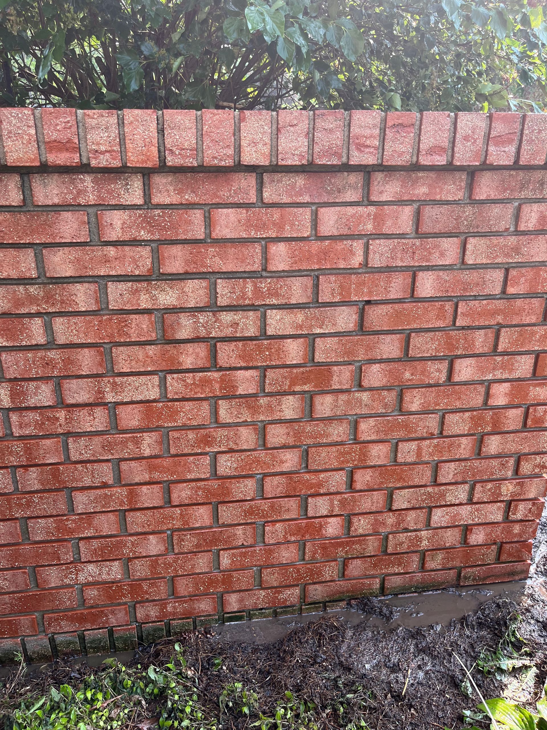 brick wall power wash - after