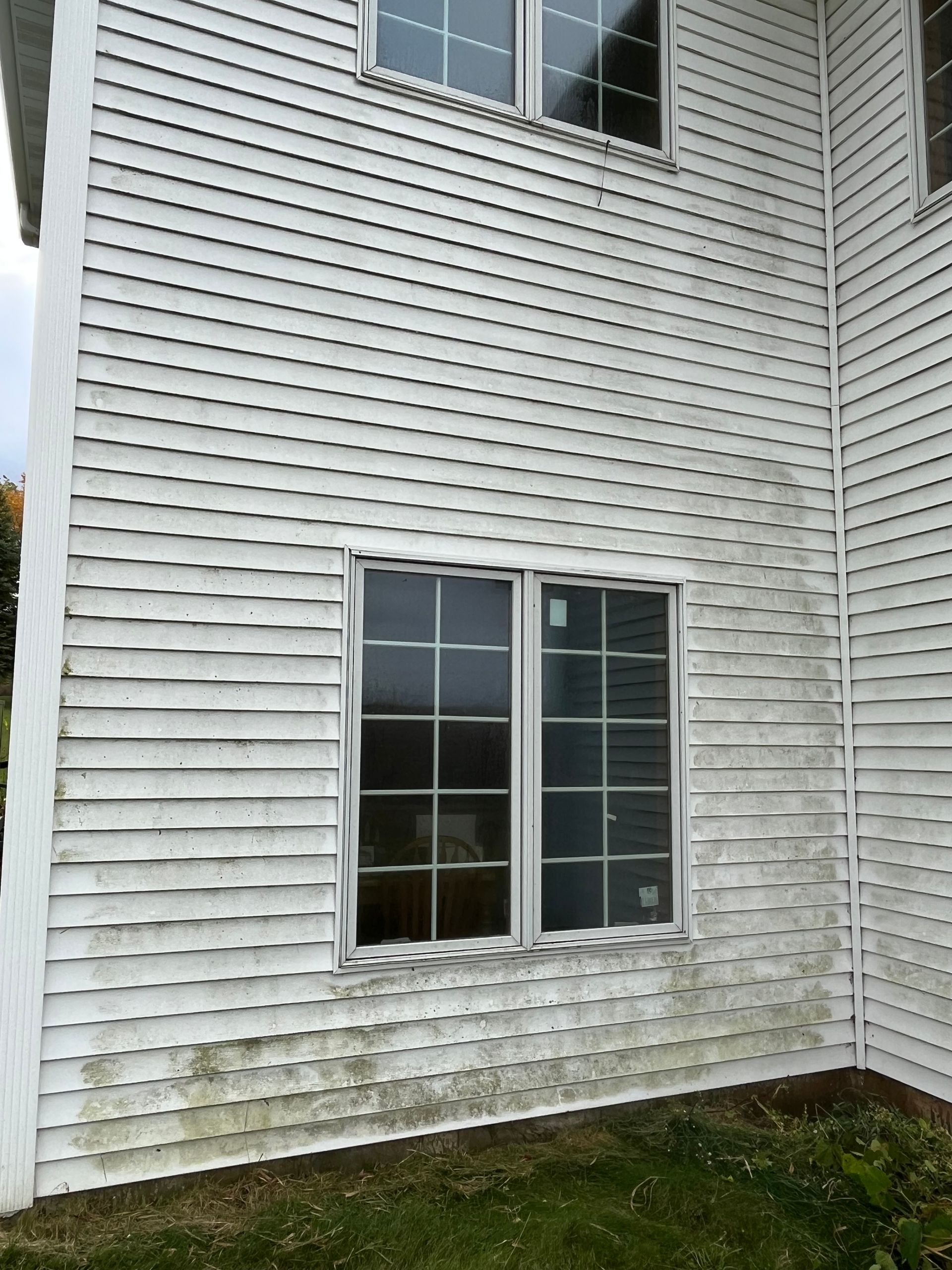 windows and siding power wash - before