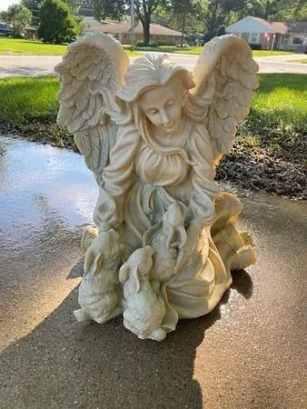 angel statue power wash - afte