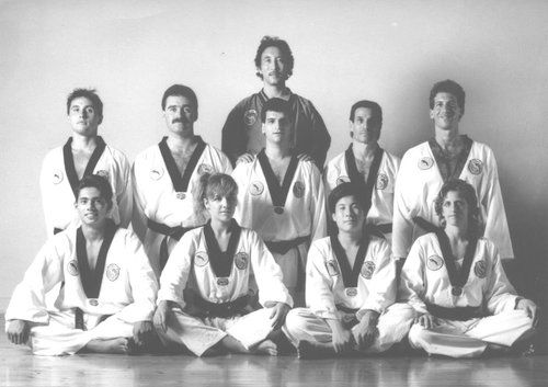 Grandmaster Cho with some of his Black Belts in the 1990s