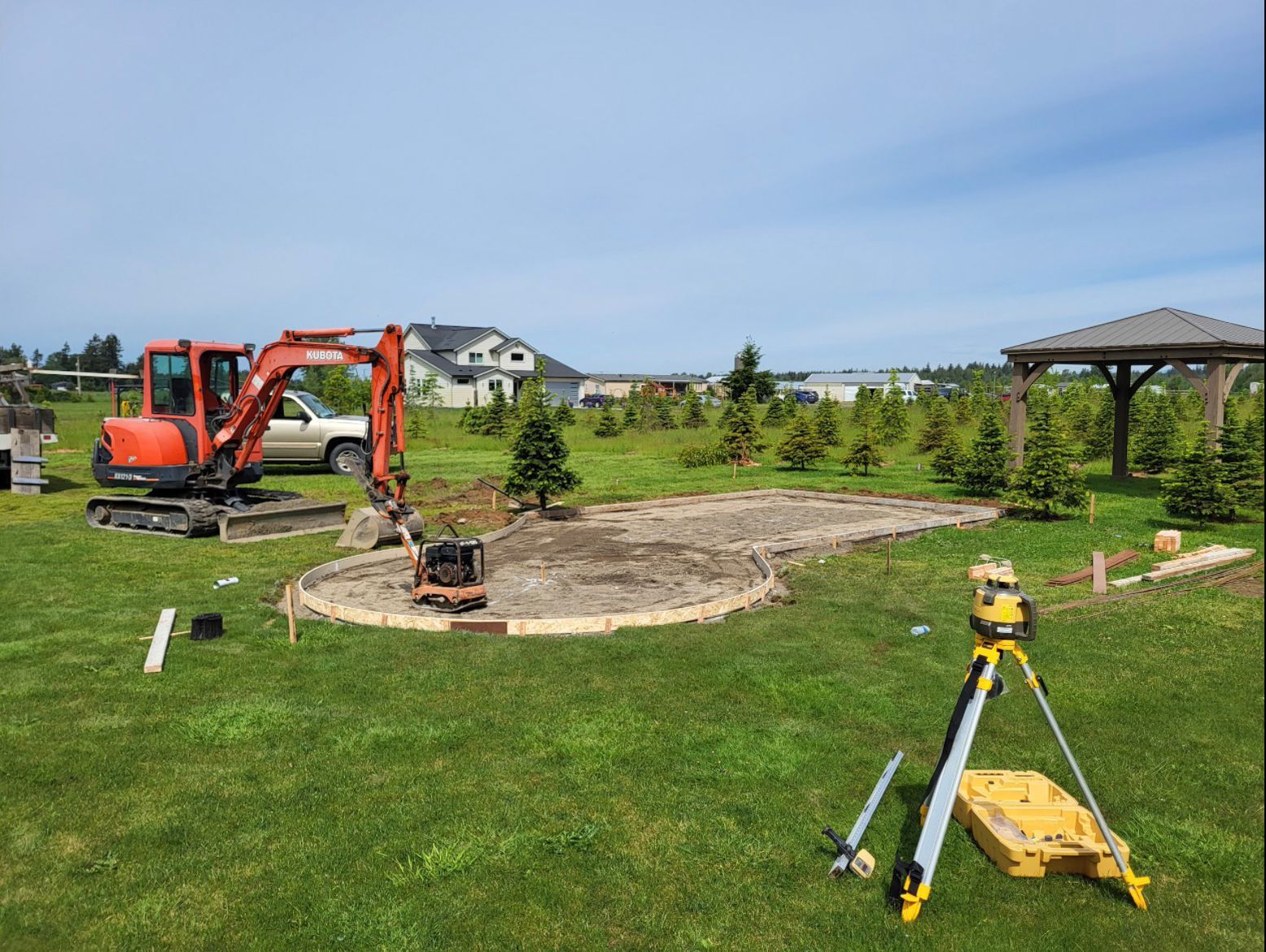 Excavation for outdoor area
