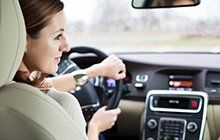 Women driving a car