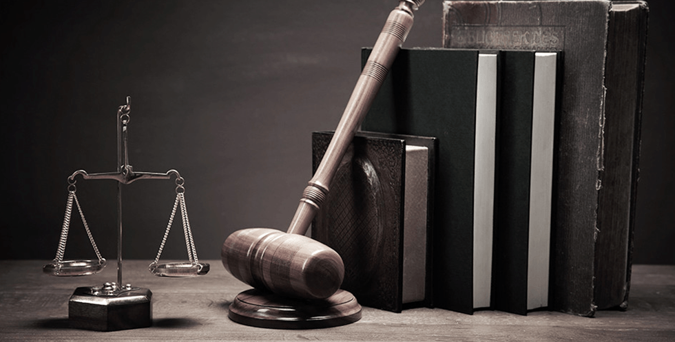 Gavel and law books