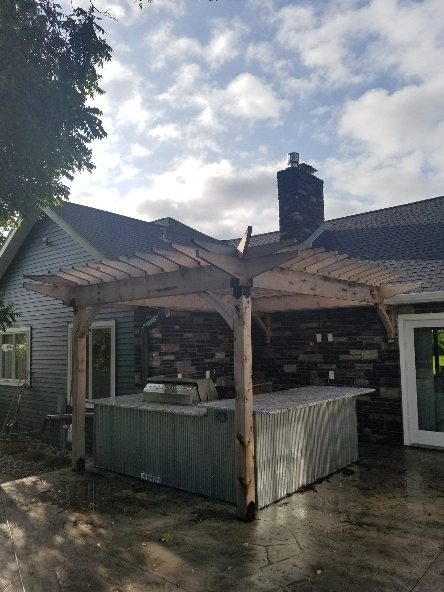 Before pergola staining