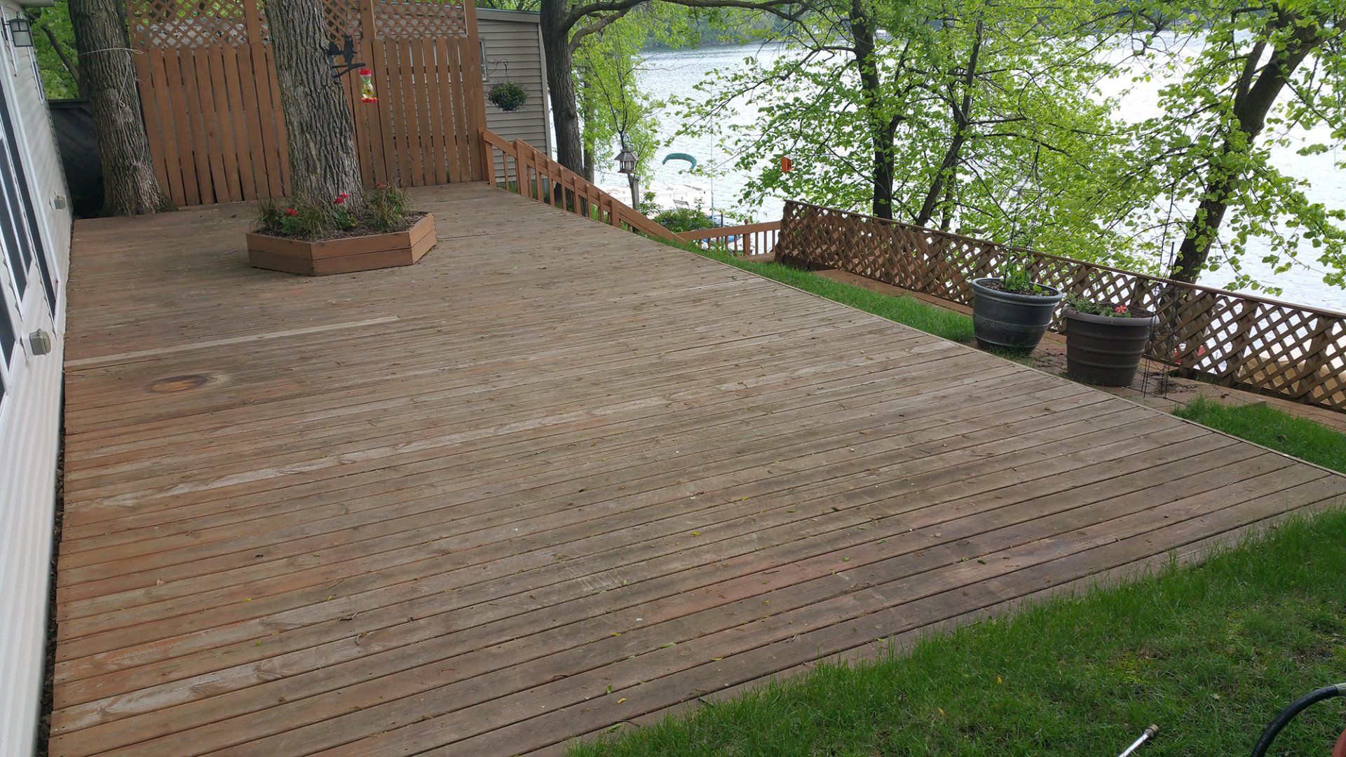 Before deck cleaning