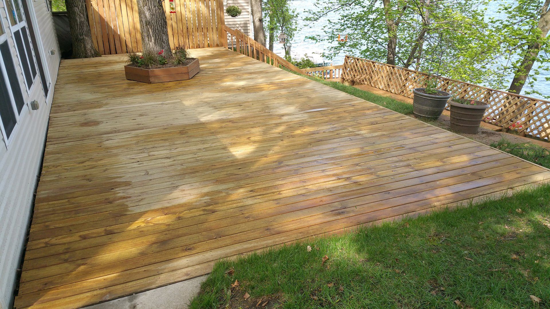 After deck cleaning
