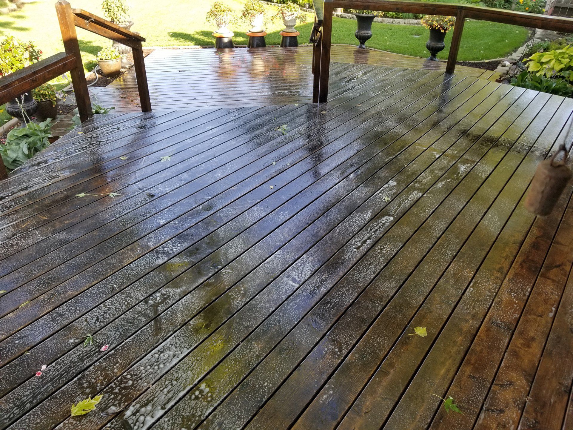 Before deck cleaning