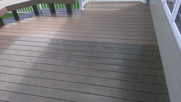 Before and after deck cleaning