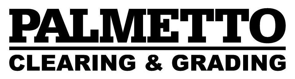 Black logo: "PALMETTO" above "CLEARING & GRADING" on white background.
