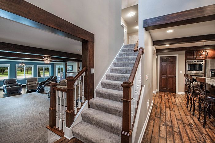 A staircase leading up to the second floor of a house.