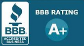 A picture of a bbb rating a+ accredited business.